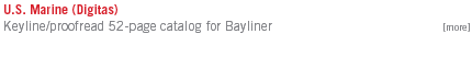U.S. Marine (Digitas): Keyline/proofread 52-page catalog for Bayliner